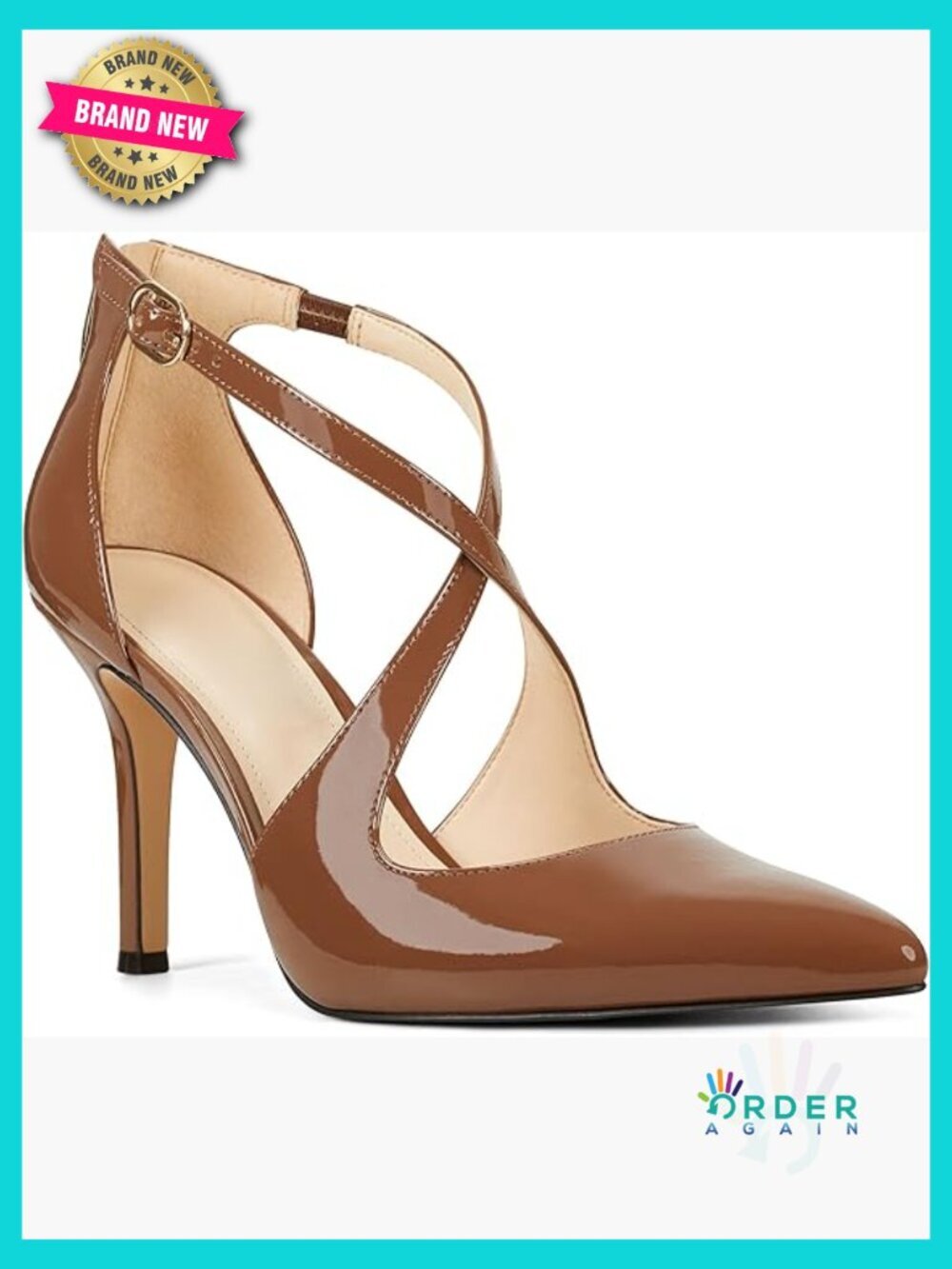Pointed Toe D'Orsay Stiletto Heels Crossed Strap Ankle Buckle Dress Pumps Party